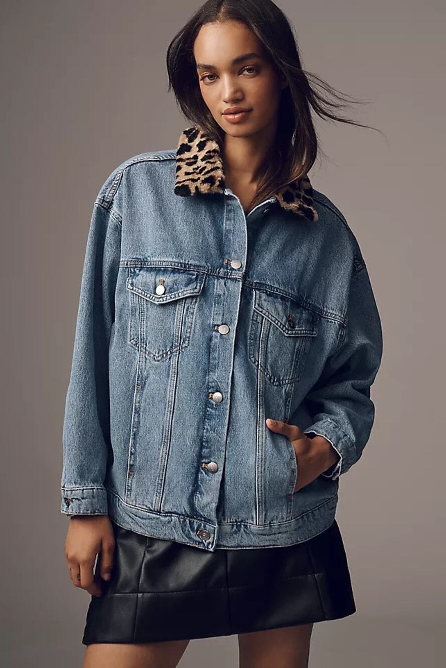 The Weston Denim Boyfriend Jacket by Pilcro: Printed Edition